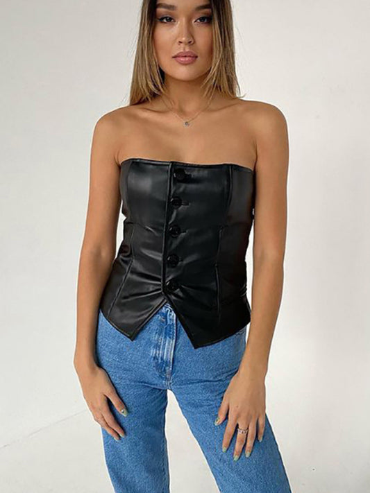 Harper Leather Tube Top