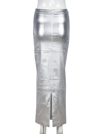 Lizzy Metallic Maxi Skirt