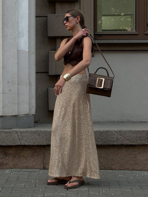 Emily Sequin Maxi Skirt