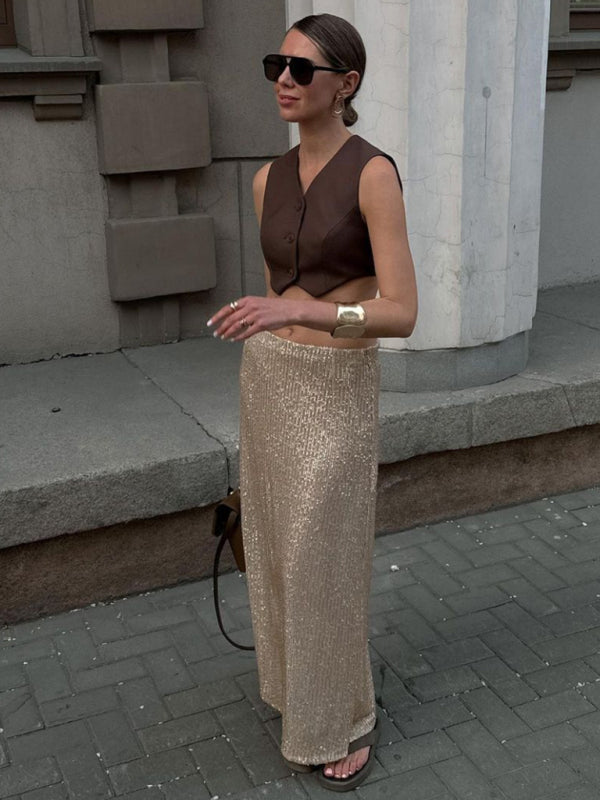Emily Sequin Maxi Skirt