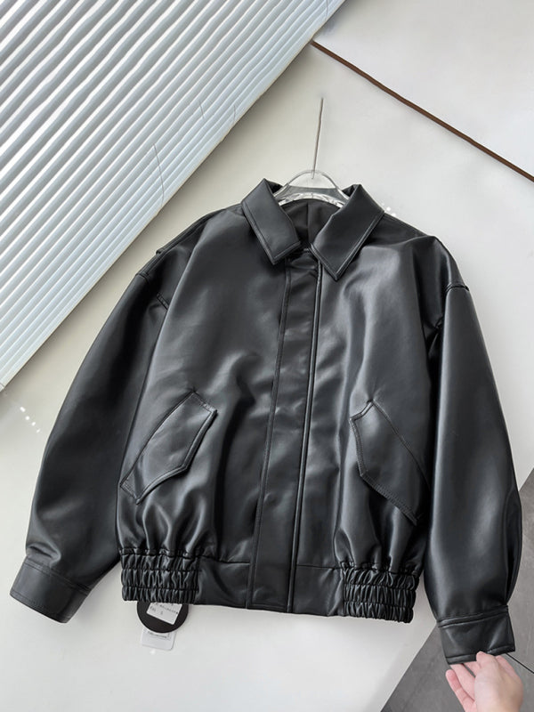 Kenny Leather Bomber Jacket