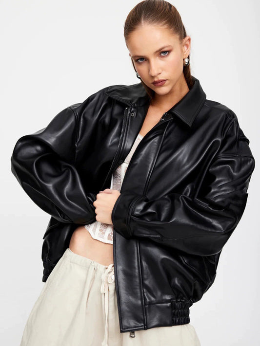 Kenny Leather Bomber Jacket