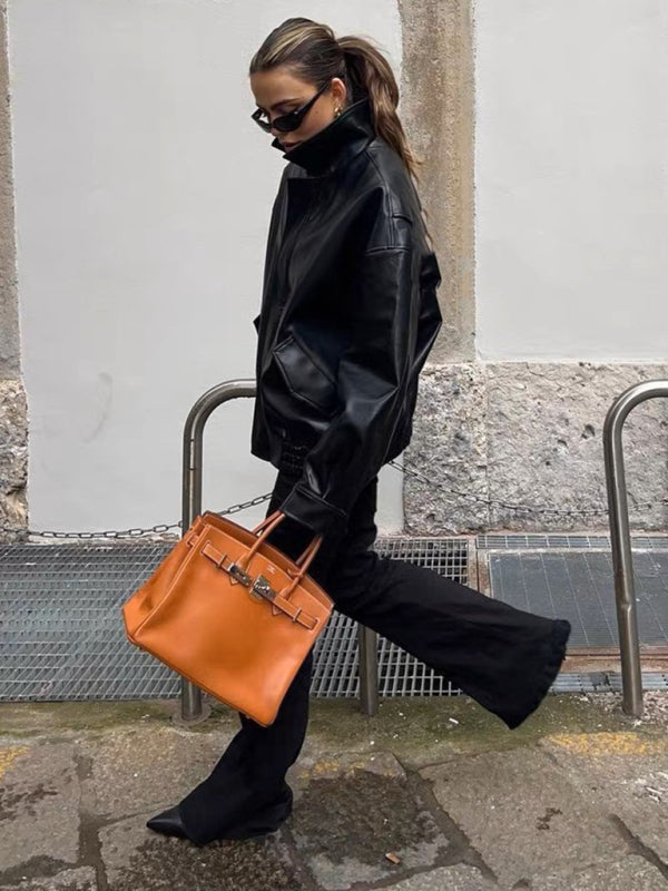 Kenny Leather Bomber Jacket