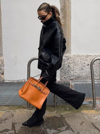 Kenny Leather Bomber Jacket