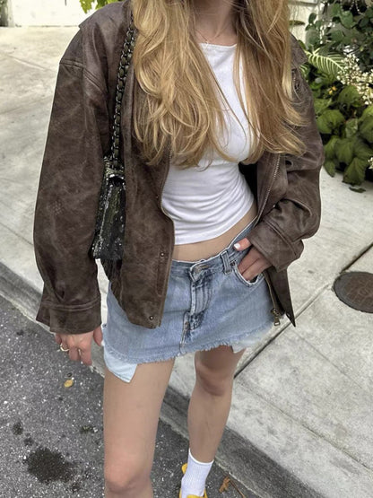 Kenny Leather Bomber Jacket