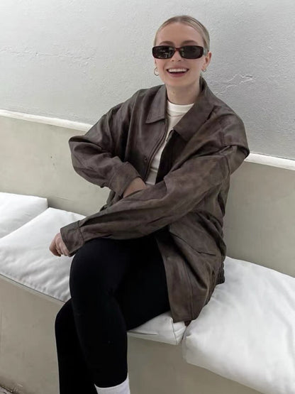 Kenny Leather Bomber Jacket