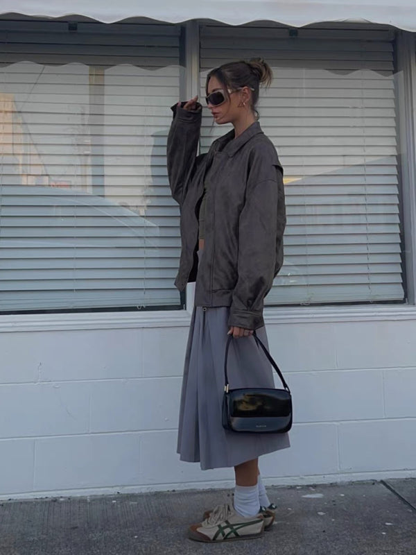 Kenny Leather Bomber Jacket