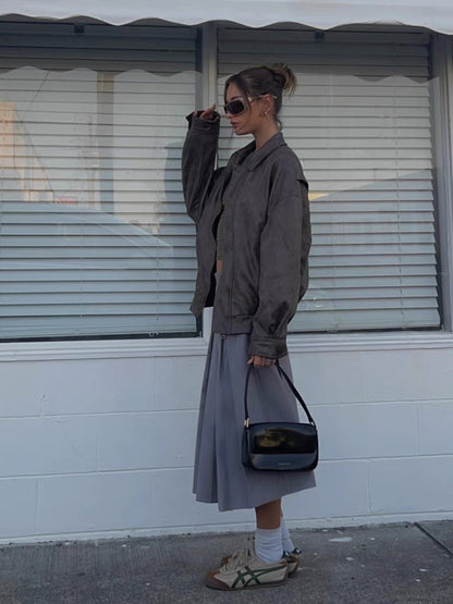 Kenny Leather Bomber Jacket