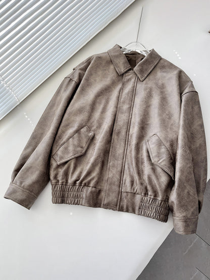 Kenny Leather Bomber Jacket